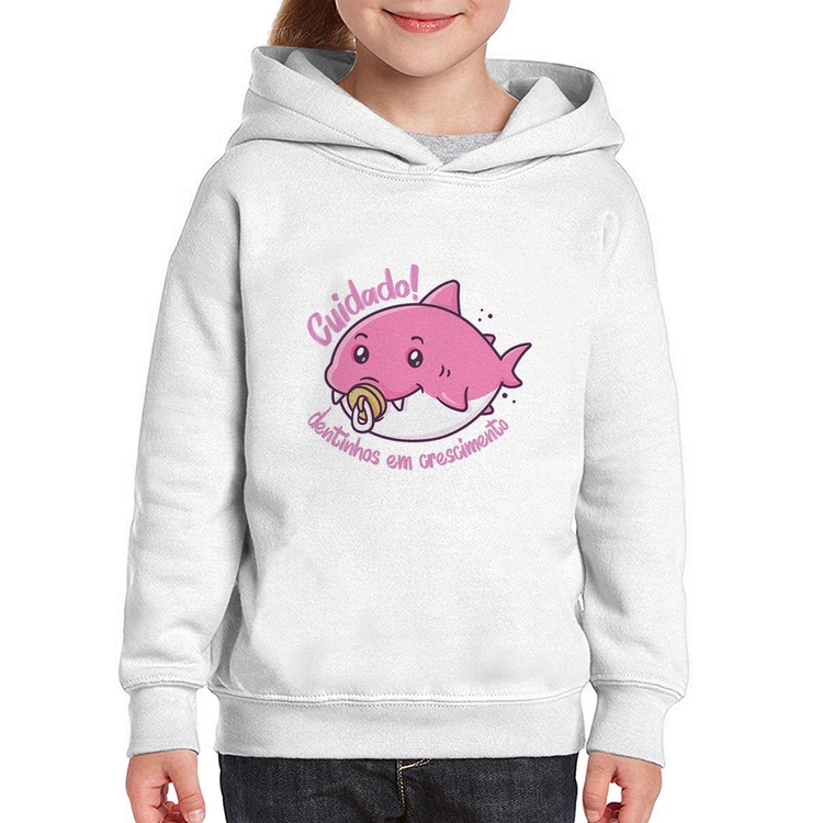 Moletom Infantil Cuidado! Dentinhos em crescimento (Rosa)