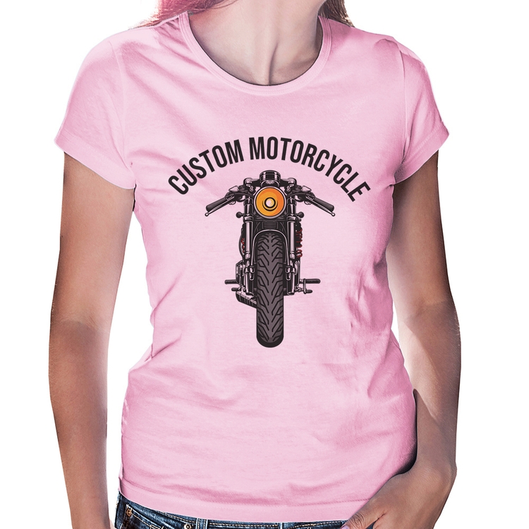 Baby Look Custom Motorcycle - Rosa Bebê