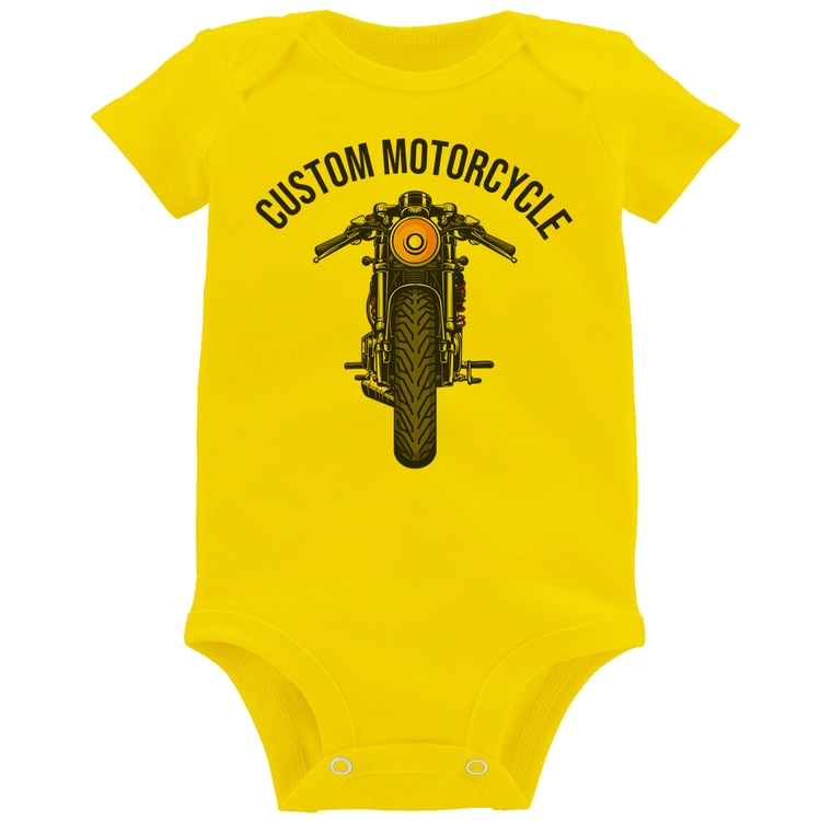 Body Bebê Custom Motorcycle - Amarelo