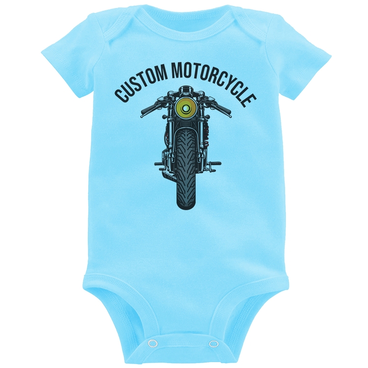 Body Bebê Custom Motorcycle - Azul Bebê