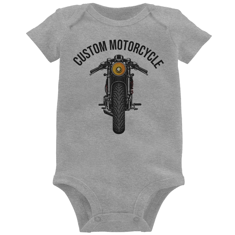 Body Bebê Custom Motorcycle - Cinza