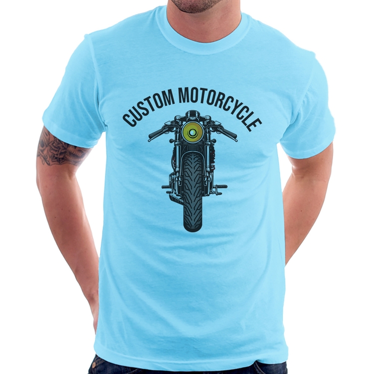 Camiseta Custom Motorcycle - Azul Bebê