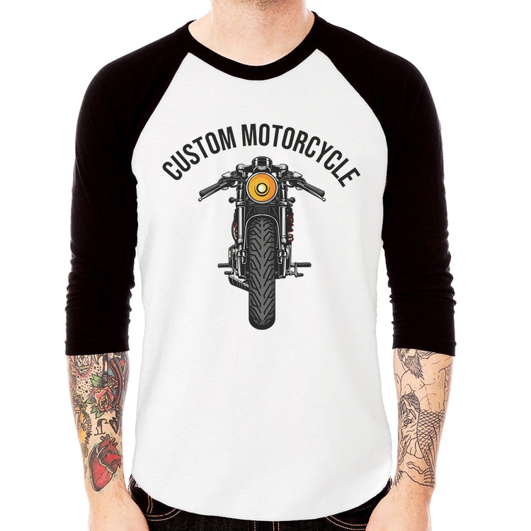 Camiseta Raglan Custom Motorcycle Manga 3/4