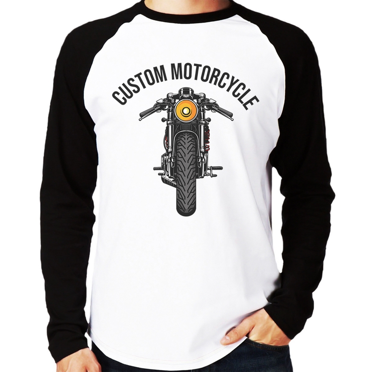Camiseta Raglan Custom Motorcycle Manga Longa