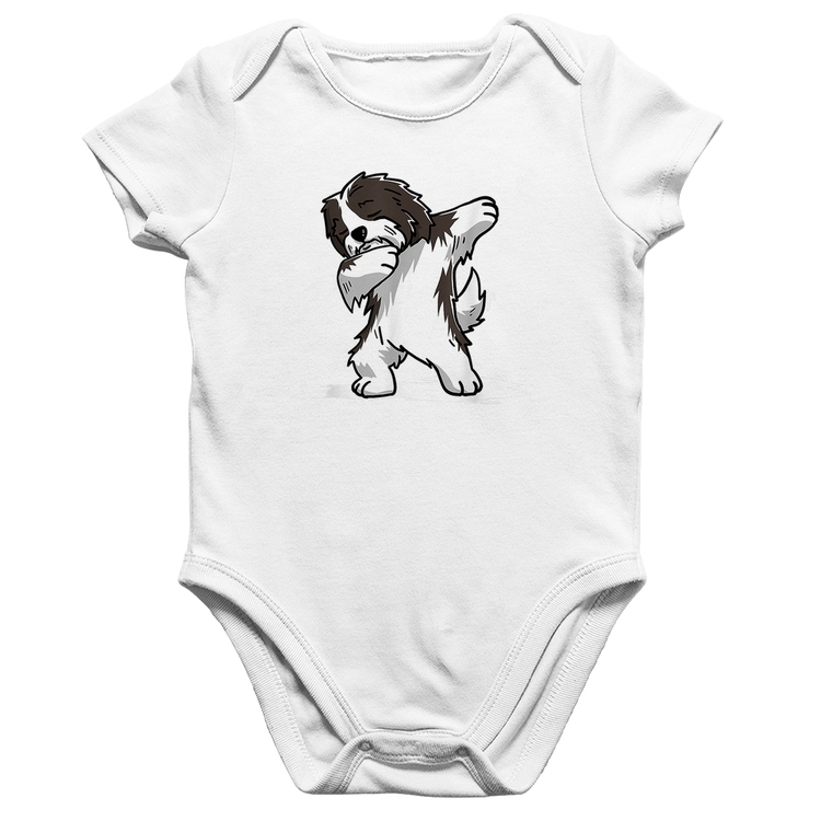 Body Bebê Algodão Cute Dabbing Havanese Dog - Branco