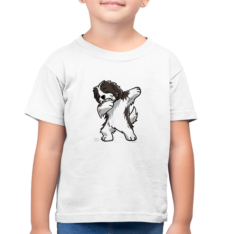 Camiseta Algodão Infantil Cute Dabbing Havanese Dog - Branca