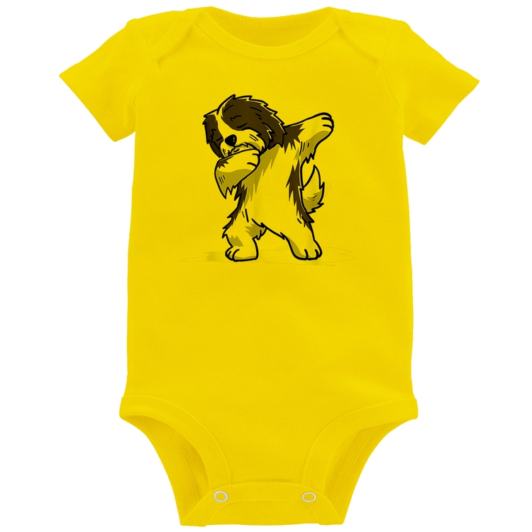 Body Bebê Cute Dabbing Havanese Dog - Amarelo