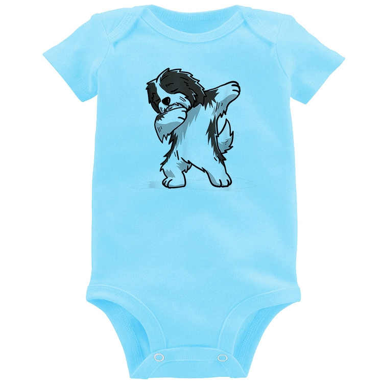 Body Bebê Cute Dabbing Havanese Dog - Azul Bebê