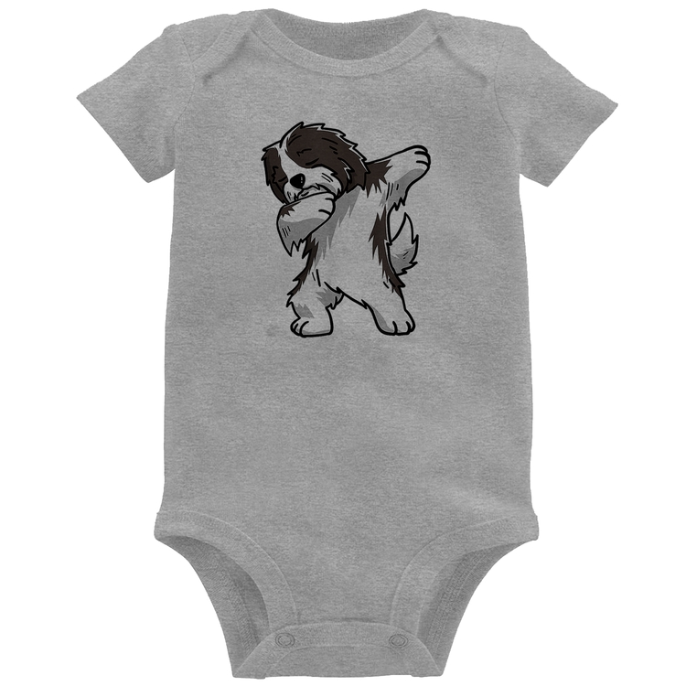 Body Bebê Cute Dabbing Havanese Dog - Cinza