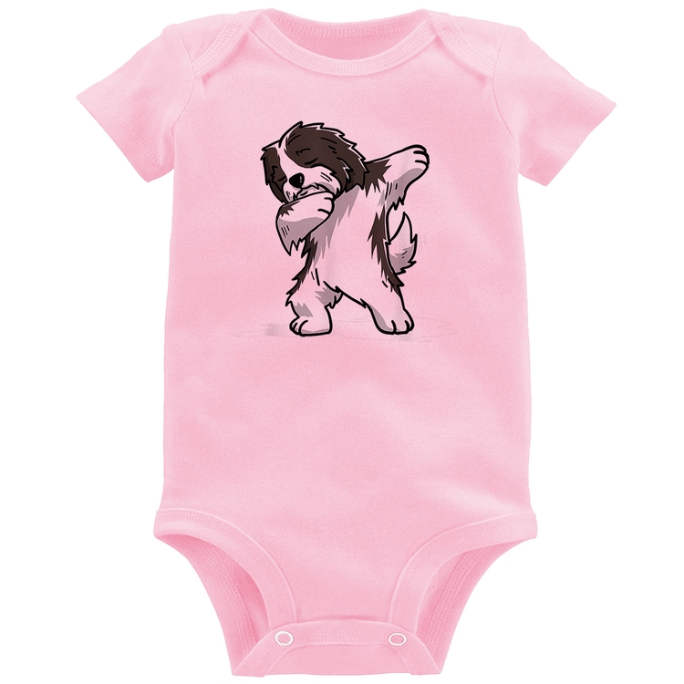 Body Bebê Cute Dabbing Havanese Dog - Rosa Bebê