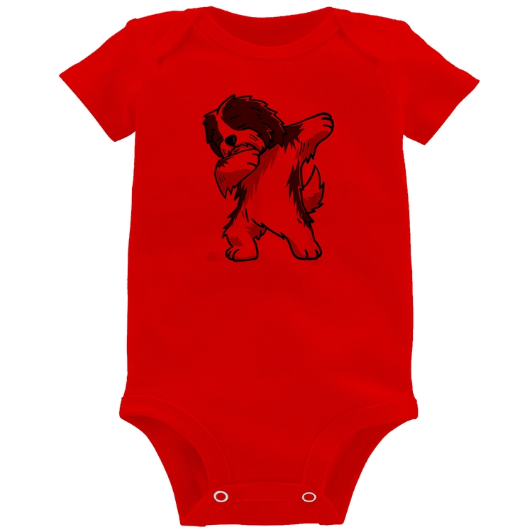 Body Bebê Cute Dabbing Havanese Dog - Vermelho