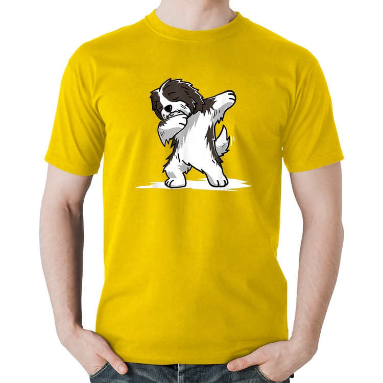Camiseta Algodão Cute Dabbing Havanese Dog - Amarela