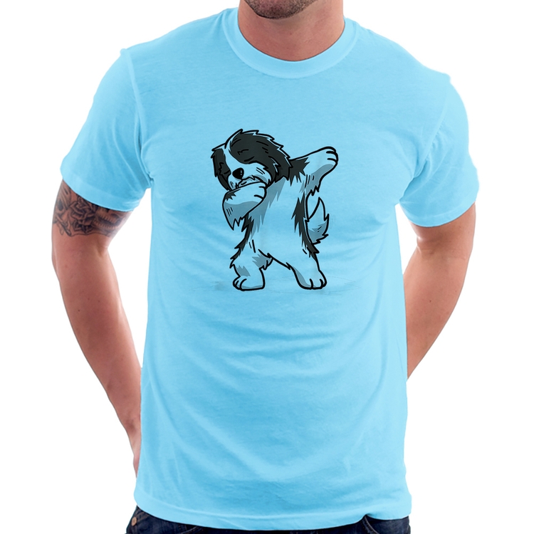 Camiseta Cute Dabbing Havanese Dog - Azul Bebê