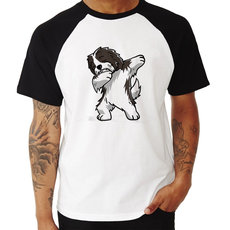Camiseta Raglan Cute Dabbing Havanese Dog
