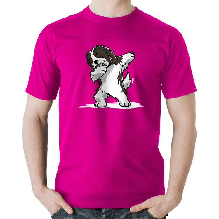 Camiseta Algodão Cute Dabbing Havanese Dog - Rosa