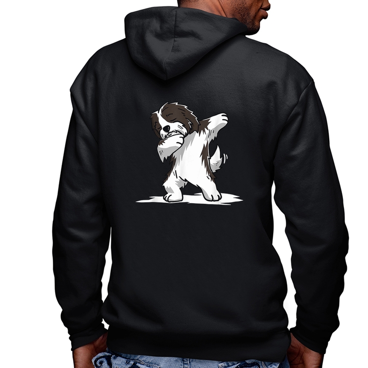 Blusa Moletom Cute Dabbing Havanese Dog Masculina com Capuz e Zíper