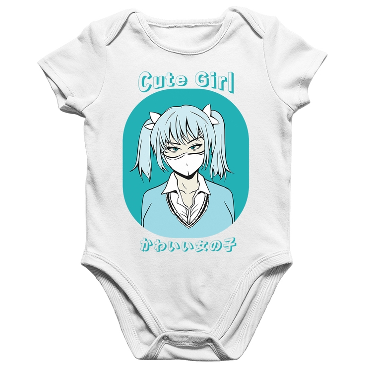 Body Bebê Algodão Cute Girl - Branco