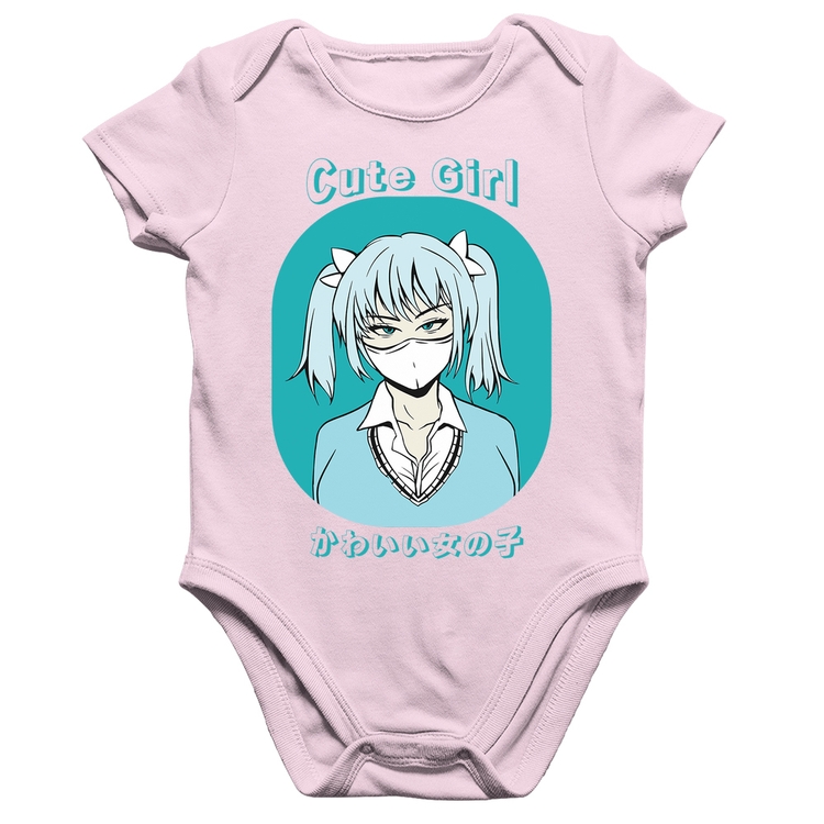 Body Bebê Algodão Cute Girl - Rosa Bebê