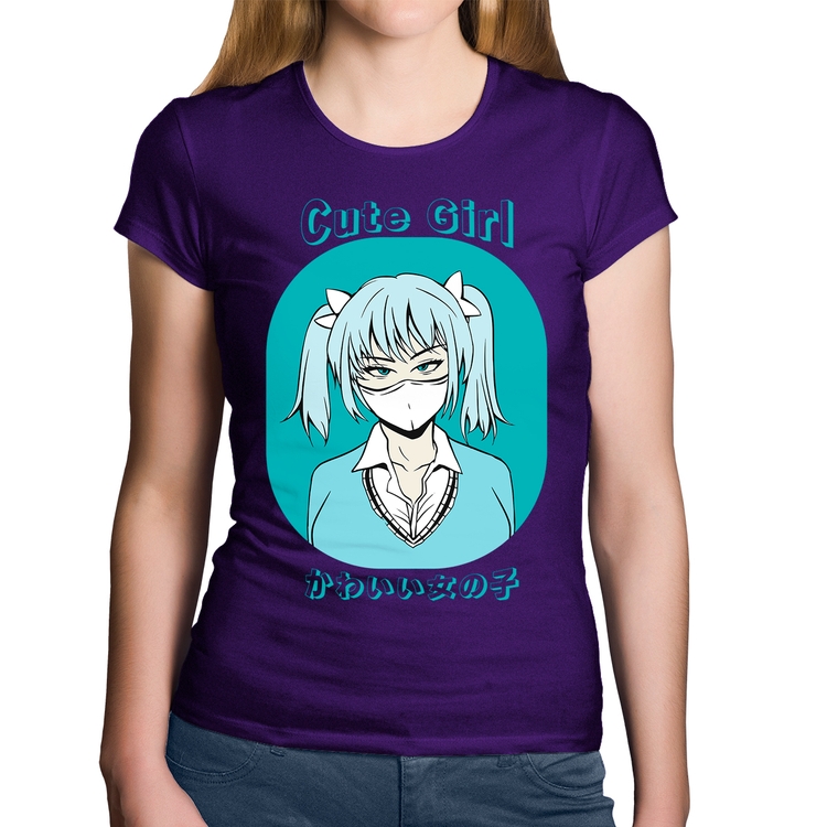 Baby Look Algodão Cute Girl - Roxa