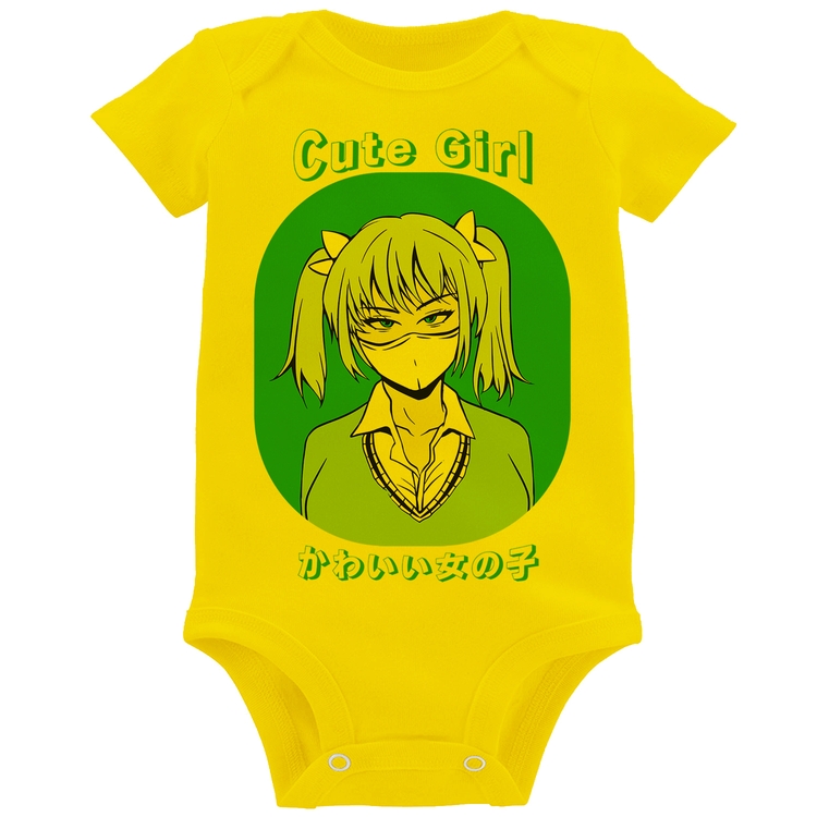 Body Bebê Cute Girl - Amarelo