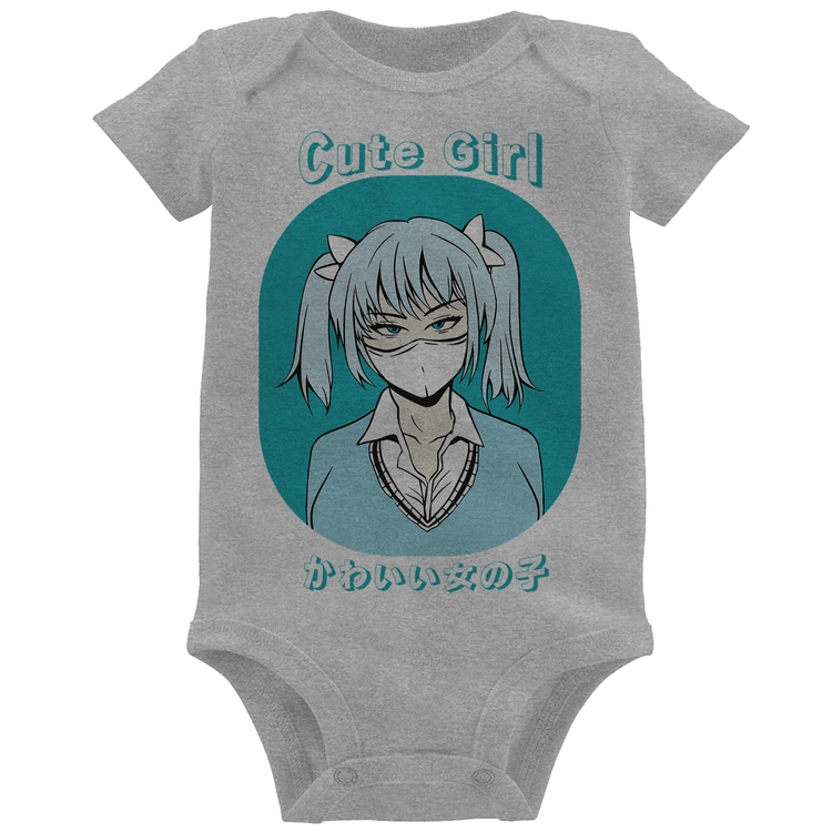 Body Bebê Cute Girl - Cinza