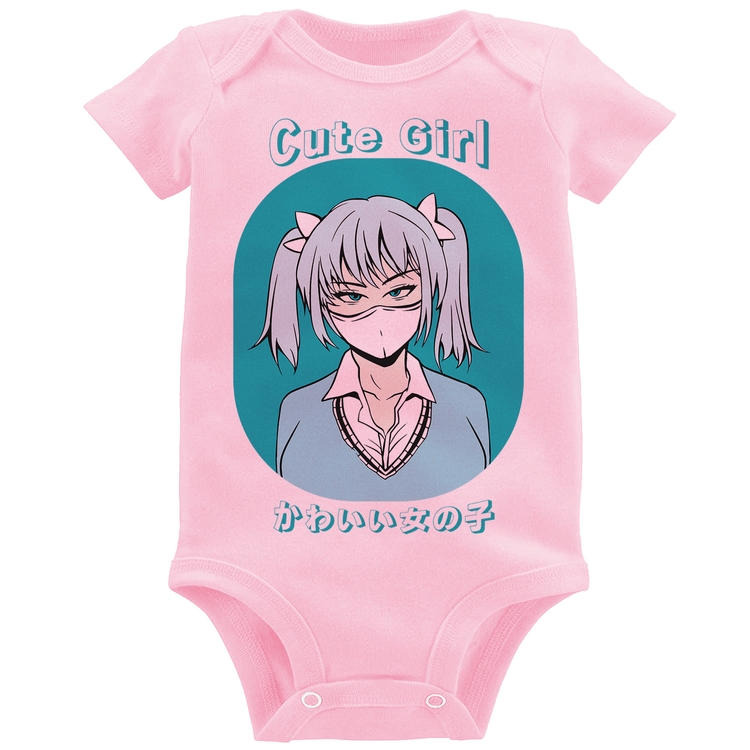 Body Bebê Cute Girl - Rosa Bebê