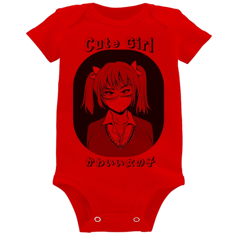 Body Bebê Cute Girl - Vermelho