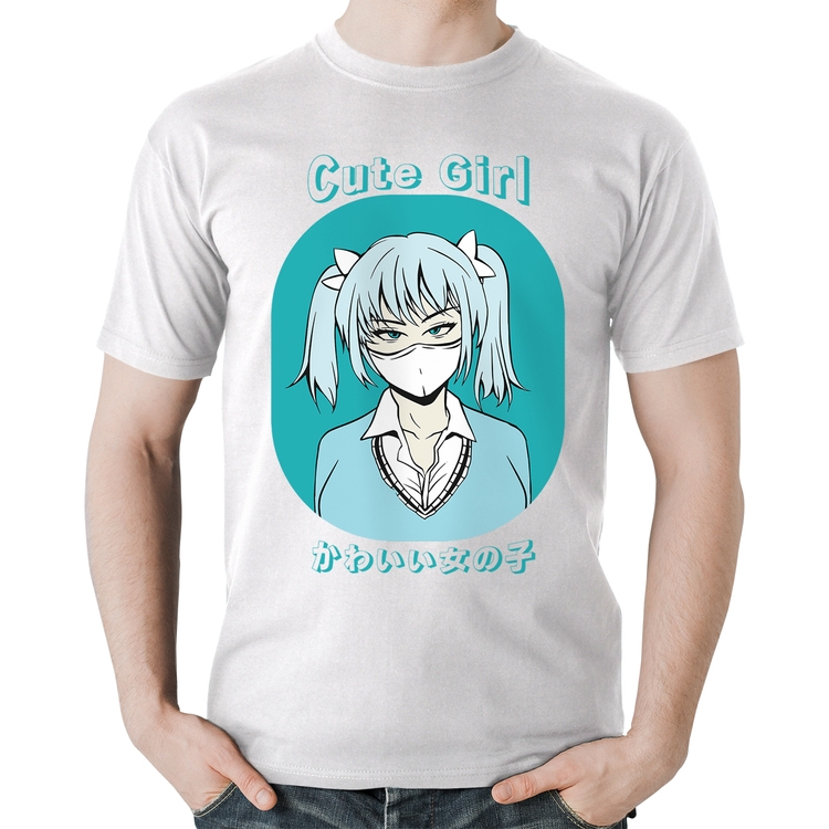 Camiseta Algodão Cute Girl - Branca