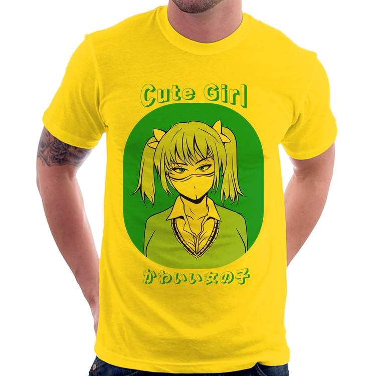 Camiseta Cute Girl - Amarela