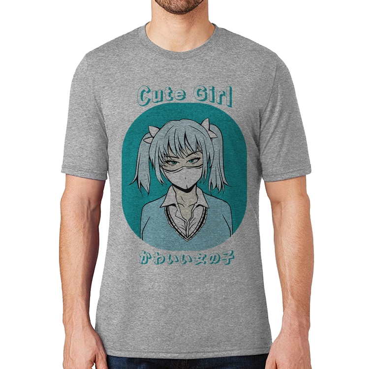 Camiseta Cute Girl - Cinza
