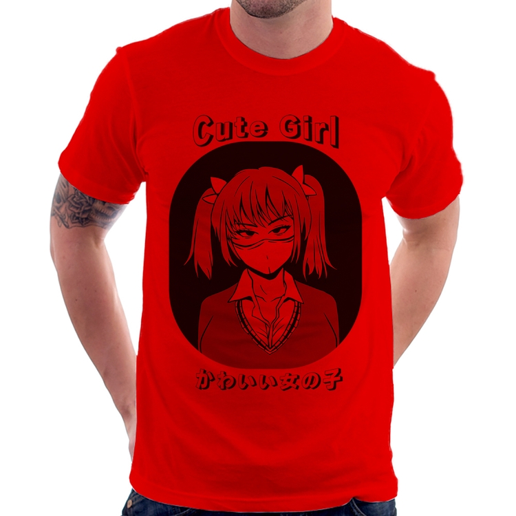 Camiseta Cute Girl - Vermelha