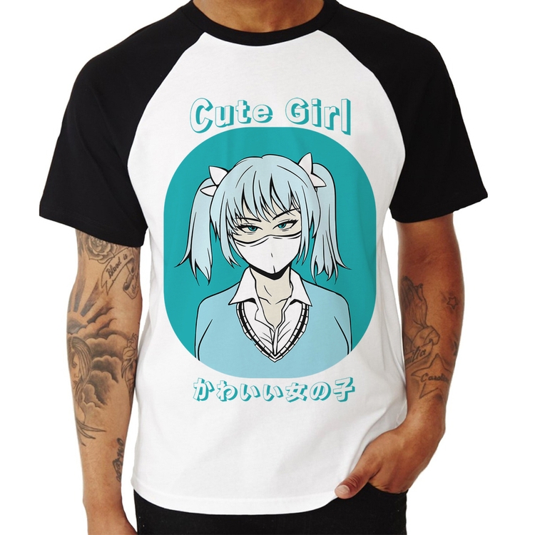 Camiseta Raglan Cute Girl
