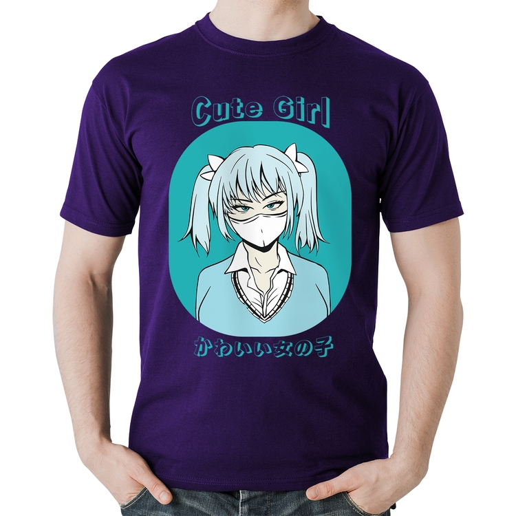 Camiseta Algodão Cute Girl - Roxa