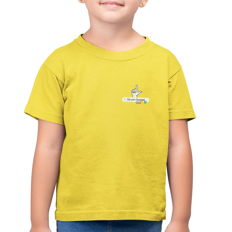 Camiseta Algodão Infantil Dá um GUGO - Amarelo Canário