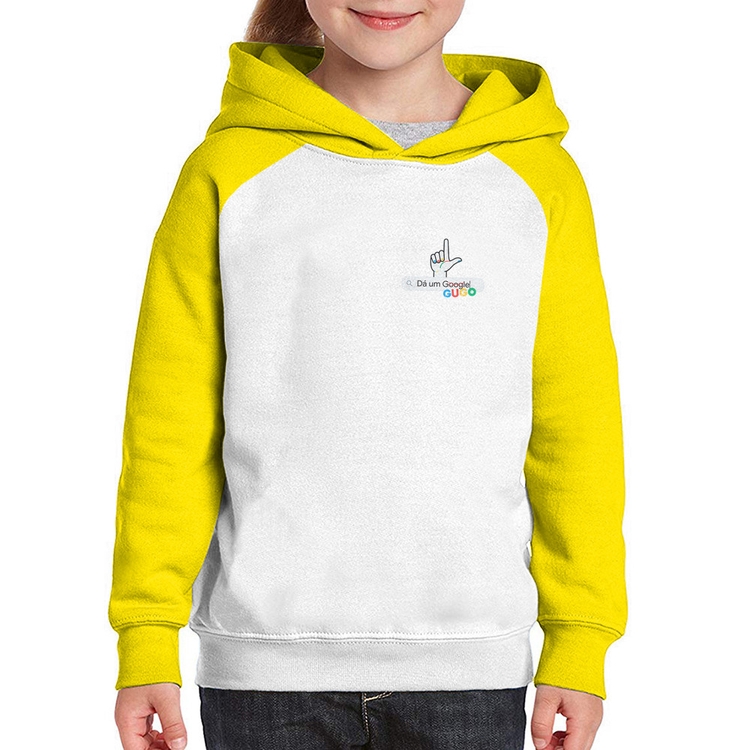 Moletom Infantil Dá um GUGO - Branco/Amarelo
