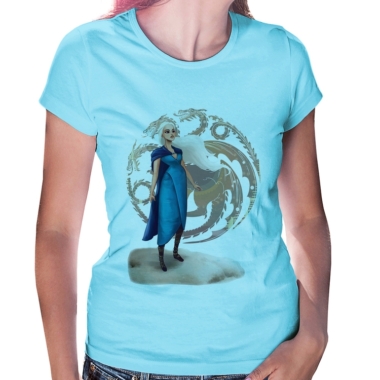 Baby Look Daenerys Targaryen Art - Azul Bebê
