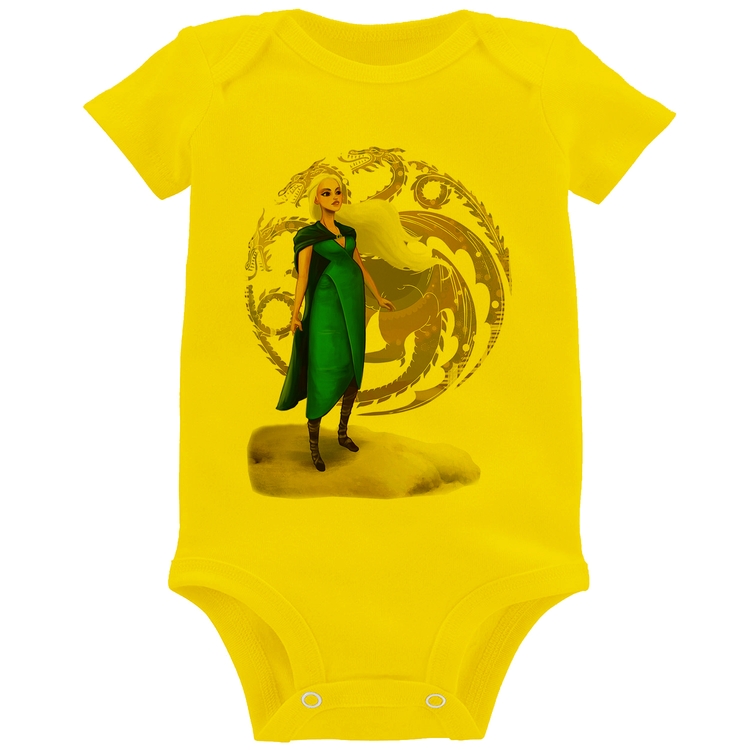 Body Bebê Daenerys Targaryen Art - Amarelo