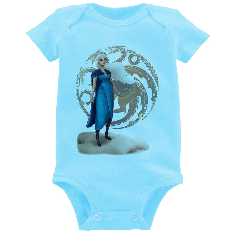 Body Bebê Daenerys Targaryen Art - Azul Bebê