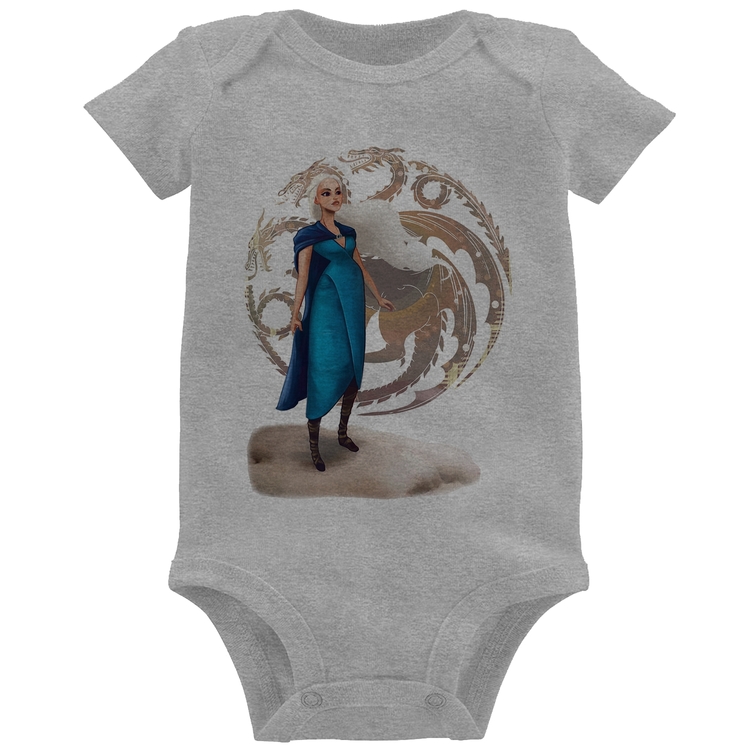 Body Bebê Daenerys Targaryen Art - Cinza
