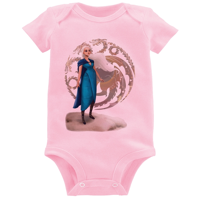 Body Bebê Daenerys Targaryen Art - Rosa Bebê