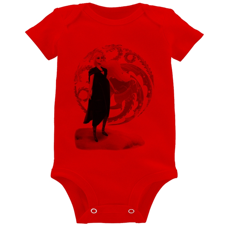 Body Bebê Daenerys Targaryen Art - Vermelho