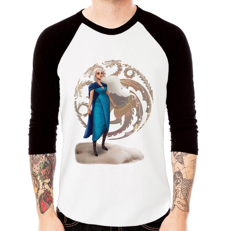 Camiseta Raglan Daenerys Targaryen Art Manga 3/4