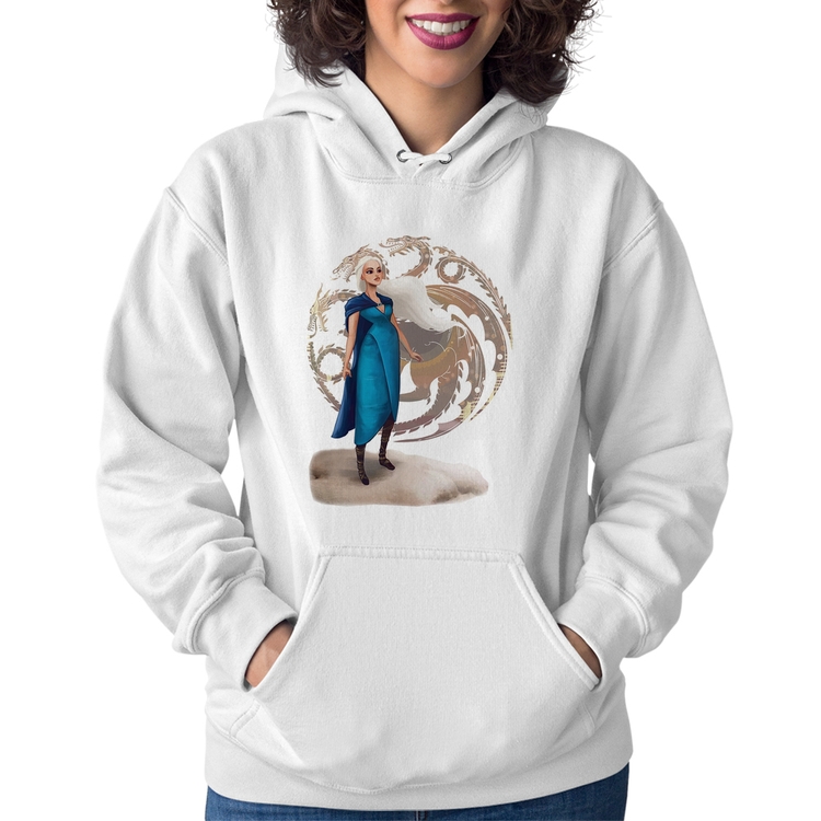 Moletom Feminino Daenerys Targaryen Art - Branco