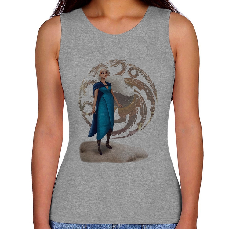 Regata Feminina Daenerys Targaryen Art - Cinza
