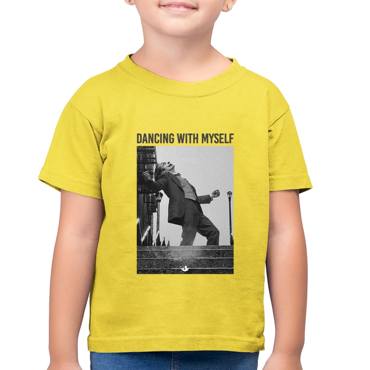 Camiseta Algodão Infantil Dancing with myself - Amarelo Canário