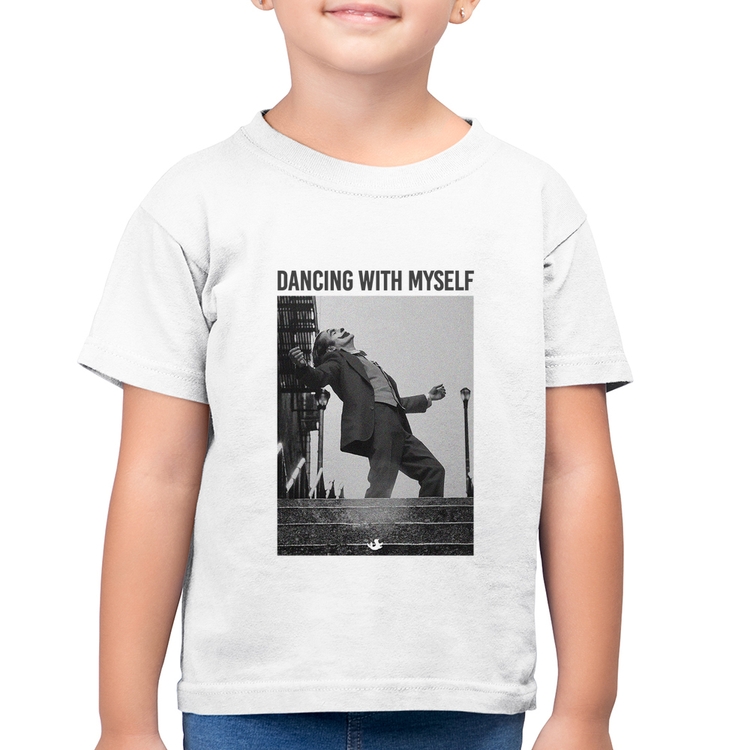 Camiseta Algodão Infantil Dancing with myself - Branca