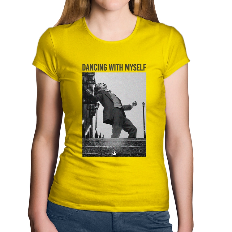 Baby Look Algodão Dancing with myself - Amarela