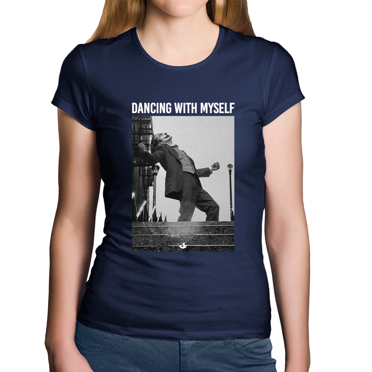 Baby Look Algodão Dancing with myself - Marinho