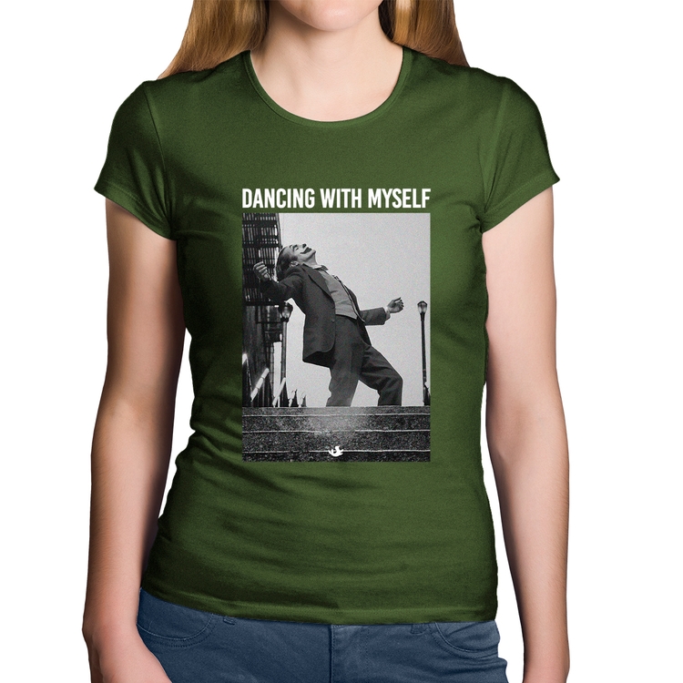 Baby Look Algodão Dancing with myself - Musgo