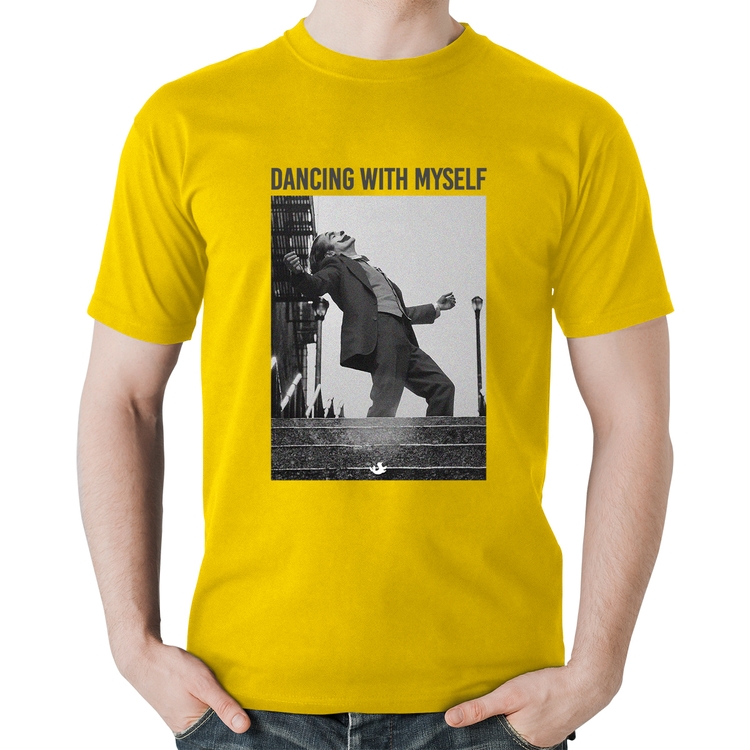 Camiseta Algodão Dancing with myself - Amarela